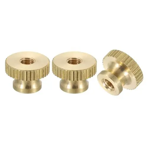 Produktbild: QUARKZMAN Gerändelte Daumenmuttern, 3 Stück M4 x D12mm x H8mm Messing Griffmuttern Rändelmuttern Durchgangsloch mit Hohem Kopf Befestigungselemente für 3D-Drucker Teile, Maschinenwerkzeuge