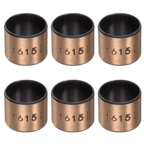 Produktbild: QUARKZMAN Gleitlager 16mm Bohrung x 18mm Außendurchmesser x 15mm Länge, Plain Bearings, ummantelte ölfreie Buchsen für Gleitbauteile von Maschinen, 6 Stück