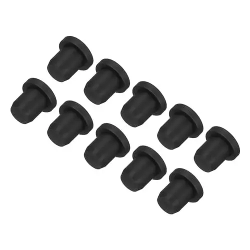 Produktbild: QUARKZMAN Hochtemperatur-Silikonstopfen, Durchmesser 6,5 mm/0,26 Zoll, T-förmiger massiver Gummistopfen, schwarze Stopfen, Packung mit 30 Stück (Außendurchmesser 9,5 mm/0,37 Zoll)