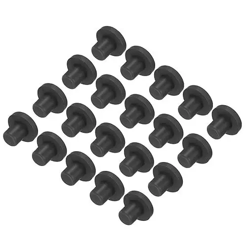Produktbild: QUARKZMAN Hochtemperatur-Silikonstopfen T-Förmig Massiv-Silikon Gummistopfen Lochstopfen für Pulverbeschichtung Eloxieren Stopfen Dichtungsstopfen Schwarz 15x9x8mm/0.59x0.59x0.31