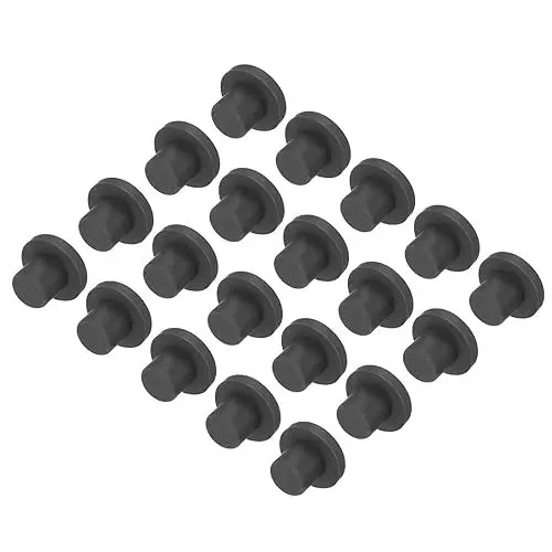 Produktbild: QUARKZMAN Hochtemperatur-Silikonstopfen T-Förmig Massiv-Silikon Gummistopfen Lochstopfen für Pulverbeschichtung Eloxieren Stopfen Dichtungsstopfen Schwarz 19x10x11mm/0.74x0.74x0.43