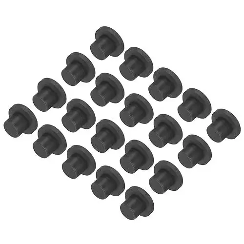 Produktbild: QUARKZMAN Hochtemperatur-Silikonstopfen T-Förmig Massiv-Silikon Gummistopfen Lochstopfen für Pulverbeschichtung Eloxieren Stopfen Dichtungsstopfen Schwarz 20x10x12mm/0.78x0.78x0.47