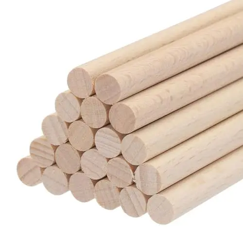 Produktbild: QUARKZMAN Holzdübelstangen Holzstäbe, 20cmx0.7cm Runde Holzdübelstangen für DIY, Kunstdekoration, Bastelstab, handgefertigte kleine Hausstangen, Packung mit 20