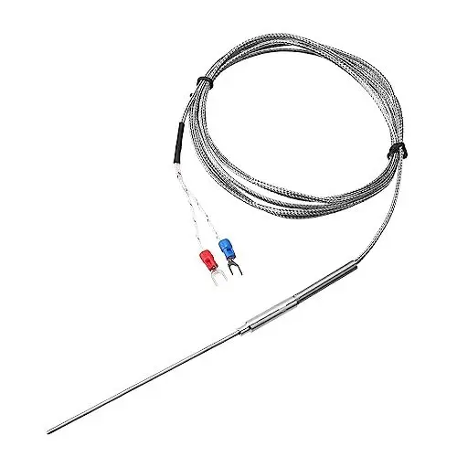 Produktbild: QUARKZMAN K Typ Thermoelement Temperaturfühler Sonde 2x100mm 6.6ft Draht 0 bis 1000°C(32 bis 1832°F) Edelstahl