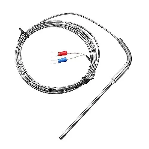Produktbild: QUARKZMAN K Typ Thermoelement Temperaturfühler Sonde 4x100mm 6.6ft Draht 0 bis 1000°C(32 bis 1832°F) Edelstahl