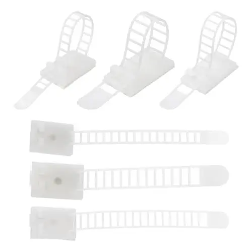 Produktbild: QUARKZMAN Kabelorganisator-Binder, 6-25.5/8.5-27.5/9.3-31.9mm Kabelmanagement Einstellbare Kabelbinder Selbstklebende Kabelclips Schreibtisch Kabelmanagement Weiß Packung mit 15