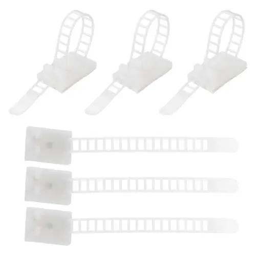 Produktbild: QUARKZMAN Kabelorganisator-Binder, 6-25,5 mm Kabelmanagement verstellbare Kabelbinder Klebende Kabelclips Schreibtisch Kabelmanagement Weiß Packung mit 30 Stück