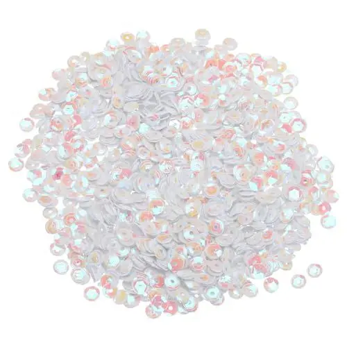 Produktbild: QUARKZMAN Lose Pailletten 4MM Glitzer Pailletten 3000 Stück Becher-Pailletten Stickerei-Pailletten für Schmuckherstellung Basteln Nähen, Weiß