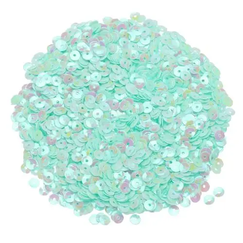 Produktbild: QUARKZMAN Lose Pailletten 4MM Glitzer Pailletten 3000 Stück Becher-Pailletten Stickerei-Pailletten für Schmuckherstellung Basteln Nähen, Mint