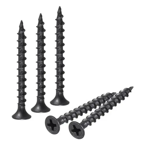 Produktbild: QUARKZMAN M3.8x40mm Senkkopf-Blechschrauben, 50 Stück Kreuzschlitz-Holzschrauben, Schwarz, Kohlenstoffstahl, selbstschneidende Trockenbauschrauben