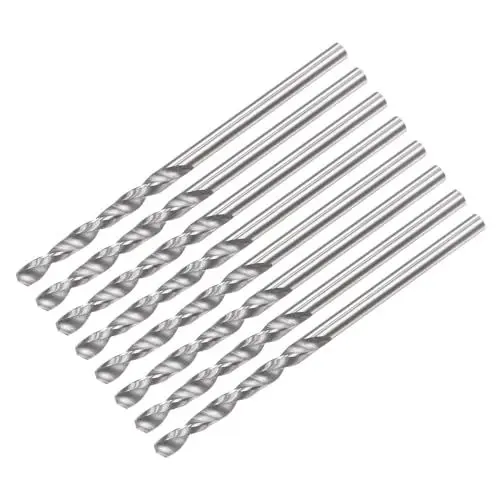 Produktbild: QUARKZMAN Massive Hartmetall-Bohrer, 2mm C2/K20 Wolframkarbid Spiralbohrer mit geradem Schaft, Bohrwerkzeug für Edelstahl, Aluminium, Eisen, Metall, Kunststoff, 8 Stück