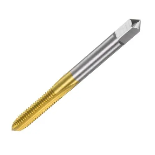Produktbild: QUARKZMAN Metrisches Gewindebohrer M6 x 1 H2 100mm Extra lang, Titanbeschichtet, Hochgeschwindigkeitsstahl 6542, Gerade Nut, Gewindeschneidemaschine, Gewindeschneiden, Reparaturwerkzeug