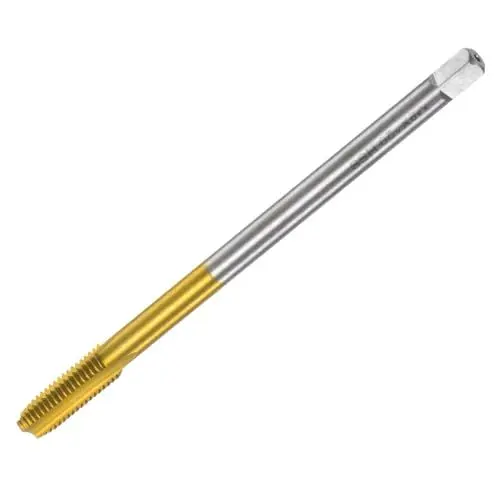 Produktbild: QUARKZMAN Metrisches Gewindebohrer M8 x 1.25 H2 120mm Extra lang, Titanbeschichtet, Hochgeschwindigkeitsstahl 6542, Gerade Nut, Gewindeschneidemaschine, Gewindeschneiden, Reparaturwerkzeug