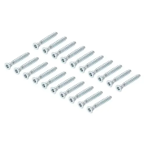 Produktbild: QUARKZMAN Möbel Confirmat Schraube, 20 Stück 6,3x45mm Sechskant Holzschrauben verzinkt versenkt selbstschneidend Möbel Verbindungsschraube