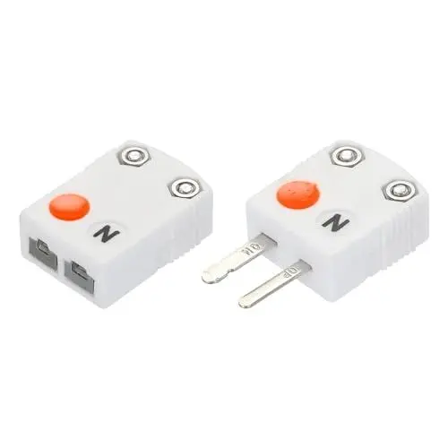 Produktbild: QUARKZMAN N-Typ Keramik Thermoelement Drahtverbinder Buchse Stecker Adapter Temperatur 650°C (1202°F) für Thermoelement-Sensorsonde Weiß mit Orange 1 Satz