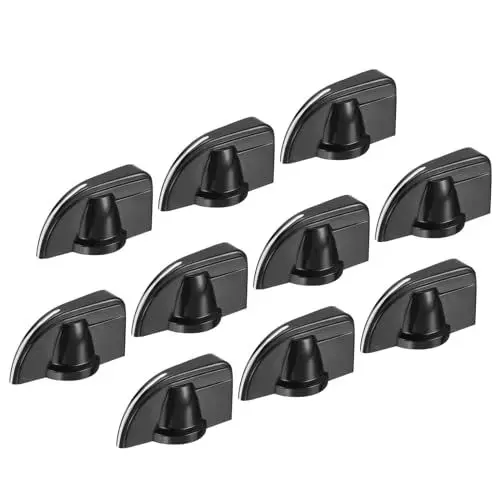 Produktbild: QUARKZMAN Potentiometer Knöpfe Bakelit 20x20mm Lautstärkeregler Knopf Kappe für Gitarre Bass, Lautstärkeregler, Audio 6mm Loch mit 10 Stück Set Schraube Schwarz 10 Stück Griff