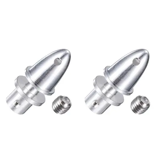 Produktbild: QUARKZMAN RC Flugzeug Propeller Spinner, 2,3 mm Befestigungs-Propelleradapter mit 2 Maschinenschrauben für Brushless-Motoren und Drehzahlregler, Packung mit 2 Stück