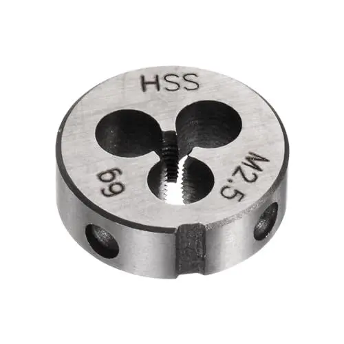Produktbild: QUARKZMAN Runde Schneideisen, metrisches M2.5 x 0.45 Gewinde (Rechtsgewinde), Hochgeschwindigkeitsstahl (HSS) Schneideisen Reparaturwerkzeug