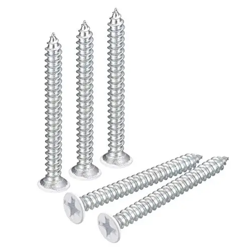 Produktbild: QUARKZMAN ST3.5x35mm 100Stk Weiß Schrauben Selbstschneidend Schrauben Weiß Schrauben Selbstschneidend Schrauben Flach Kopf Kreuzschlitz Holz Schrauben für Holzarbeiten