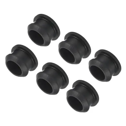 Produktbild: QUARKZMAN Silikonstopfen Silikon Lochstopfen Gummistopfen Blindstopfen Flacher Typ Rund Stopfen Abdeckstopfen für Küchen Gummischotts, Dichtungsstopfen, 15 mm Durchmesser, Schwarz, 6 Stück