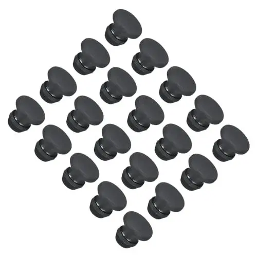 Produktbild: QUARKZMAN Silikon-Snap-in-Verriegelungslochstopfen, Gummidichtung, Flacher Typ, runde Platte für wasserdichte Dichtungsstopfen, 5 mm Durchmesser, schwarz, Packung mit 20 Stück