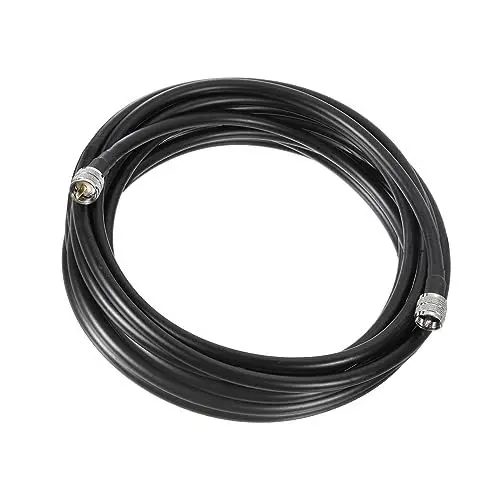 Produktbild: QUARKZMAN UHF Männlich zu UHF Stecker Koaxial Kabel RG8 6M/19.7ft 10mm Jumper CB Antenna Kabel Geringer Verlust für Funkgeräte Antennen SWR Meter Analyzer