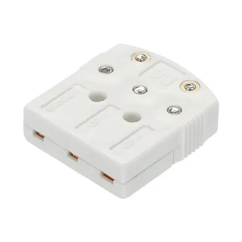 Produktbild: QUARKZMAN U-Typ Thermoelement Drahtverbinder weiblicher Stecker Adapter mit 3-poligem Flachstift Temperatur 220°C (428°F) für Thermoelement-Sensorsonde Weiß 1 Stück