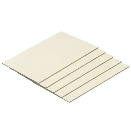 Produktbild: QUARKZMAN Unbehandelte Holzstücke 4,3 x 6,3 x 1/10 Zoll Sperrholzplatten für DIY-Bastelprojekte Laserschneiden 5 Stück