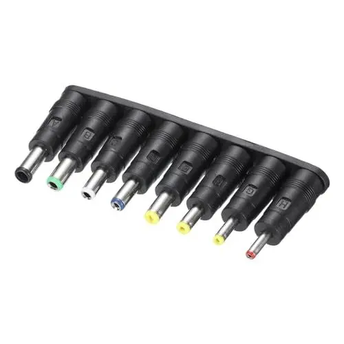 Produktbild: QUARKZMAN Universaler DC-Stecker, 8-in-1 Laptop DC-Netzteil 5,5 mm x 2,1 mm Buchse zu Stecker Adapter Tipps für Laptop-Netzteil Router