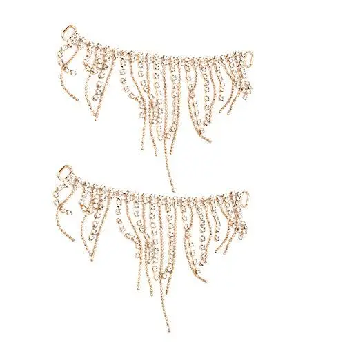 Produktbild: Quastenkette, 2 Stück, Strass-Quastenkette, DIY High Heels, Schnallen, Dekor, DIY-Kleidungs-Nähzubehör