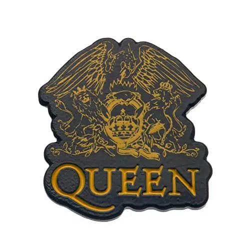 Produktbild: Queen (Logo-Design) 11 cm x 7 cm x 1 cm Emaille-Anstecknadel – offizielles Lizenzprodukt ​, Einheitsgröße, Emaille, Metall, Silber, Kein Edelstein