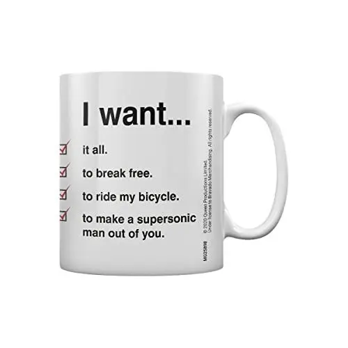 Produktbild: Queen MG25898 Tasse aus Keramik, 315 ml (I Want Checklist) Mehrfarbig