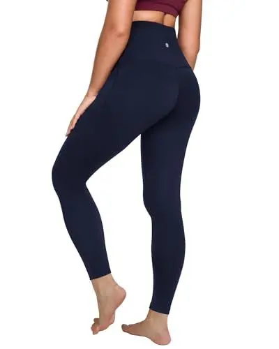 Produktbild: QUEENIEKE Hohe Taillen Sportleggings für Damen, Blickdicht Bauchweg Yoga Leggings für Laufen Fitness dunkelblau M