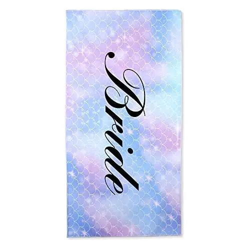 Produktbild: Queenshin Große lila Bride Strandtücher Schnelltrocknendes, Microfaser Handtücher Fitness Handtuch Saunatuch Badetuch für Herren Damen, 75 cm x 150 cm
