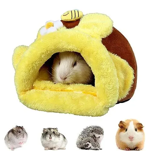 Produktbild: Queen.Y Meerschweinchen Betthöhle Gemütliches Hamsterhaus Kleintierhöhle für Chinchilla, Igel, Meerschweinchen Hamsterkäfig,Winter Warmes Gemütliches Bett
