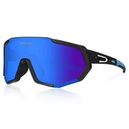 Produktbild: Queshark Sportbrillen Fahrrad Brillen Damen Herren Polarisierte UV400 Schutz mit 3 Wechselgläser Radbrillen für Outdoor-Sport Radfahren Motorradfahren Laufen Angeln Golf
