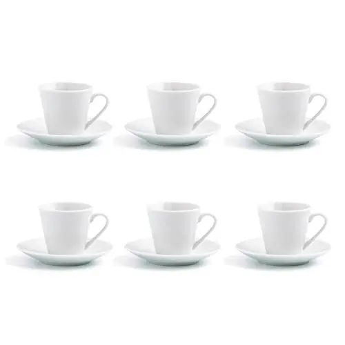 Produktbild: Quid Renova Set mit 6 Tassen mit Untertasse, Porzellan, 9 cl, transparent