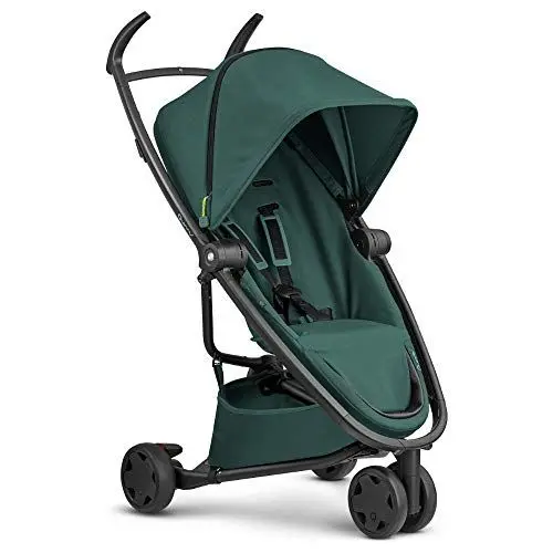 Produktbild: Quinny Zapp Flex Kinderwagen, stylischer Komfort Buggy mit 3 Rädern, angenehm leicht, kompakt faltbar und nutzbar ab circa 6 Monate, Black on Black, grün, 8.8 kg