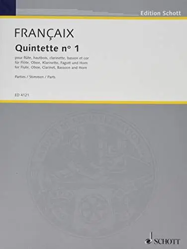 Produktbild: Quintett No. 1: für Blasinstrumente. Bläserquintett. Stimmensatz. (Edition Schott)