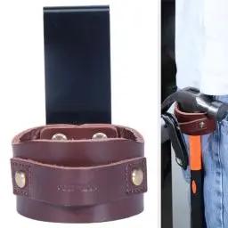 Produktbild: quipuda Echtleder Hammerhalter für gürtel, Hammerschlaufe, Praktischer Werkzeuggürtel für Hammer, Axthalter Hammerholster Schleifenclip für Maßbandhalter (Braun)
