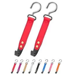 Produktbild: quipuda Kopfstützenhalterung Auto Haken, 2 Stücke Auto Taschenhalter, 360° Drehbare Auto Kopfstützen Haken, Zum Aufhängen von Handtasche, Geldbörsen,Einkaufstaschen（Rot）
