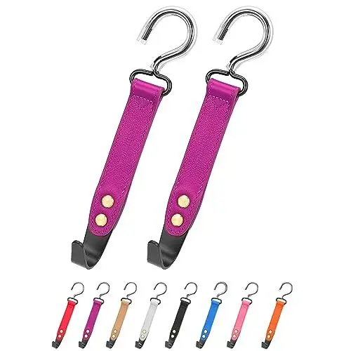 Produktbild: quipuda Kopfstützenhalterung Auto Haken, 2 Stücke Auto Taschenhalter, 360° Drehbare Auto Kopfstützen Haken, Zum Aufhängen von Handtasche, Geldbörsen,Einkaufstaschen (Rosarot)