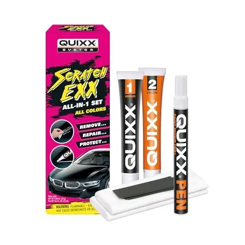 Produktbild: Quixx Scratch Exx, Lack-Kratzer-Entferner, beseitigt kleinere Schrammen, Kratzer und Farbspuren aus Glanz- und Metallic-Lacken, schnell, effektiv und zuverlässig
