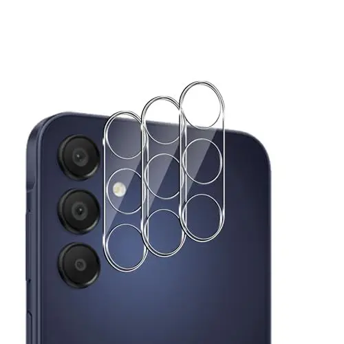 Produktbild: QULLOO Kameraschutz für Samsung Galaxy A15 5G, 3 Stück Kamera Schutzfolie 9H Härte Schutzglas HD Klar Linse Folie Anti-Kratzen Kamera Schutz