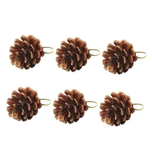Produktbild: QUMIIRITY 12stücke Natürliche Realistische Kiefernzapfen Weihnachtsbaum-hänger Für Festliche Dekorationen Tisch Und Wandverzierungen