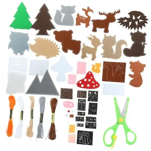Produktbild: QUMIIRITY 1 Satz filzspielzeug selber machen Nähzeug für Kinder Bastelstrickset für Anfänger kinder bastelset basteln für kinder Handarbeitsset pädagogisches Nähspielzeug Filzzubehör gefühlt