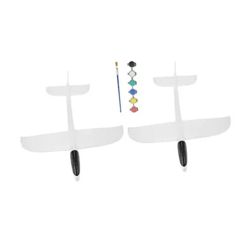 Produktbild: QUMIIRITY 2 Sätze Handwurf Flugzeug Schaumflugzeug werfen Schaum Flugzeugspielzeug Spielzeug für Kinder kinderspielzeug Fliegendes Schaumflugzeugspielzeug DIY-Graffiti-Schaumflugzeug Weiß