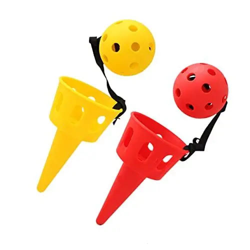 Produktbild: QUMIIRITY 2 Sätze Scoop-Ball-Spiel Becher fangen kleine Bälle für Kinder Gartenspiele im Freien - Pass-Fang-Spiel Kugelwurf Spielzeug für Kinder kinderspielzeug Spiel fangen Ballfangspiel