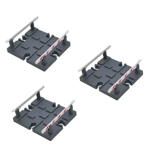 Produktbild: QUMIIRITY 3 Stück Holzschienenzubehör Autozubehör Eisenbahn Autotransport Spielzeug Eisenbahn Barrikade Modell DIY Barrikade Modell Eisenbahn Geländer Barriere Spielzeug Abs