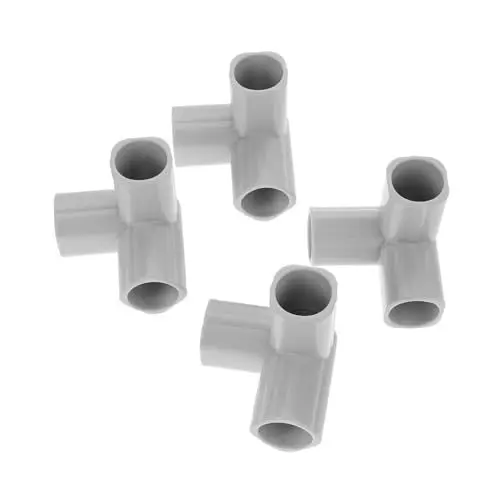 Produktbild: QUMIIRITY 4 Stücke PVC Rohr Armaturen 3-Weg Winkelstück 90 Grad Ecke Ellenbogen Für Leitplanke Zubehör